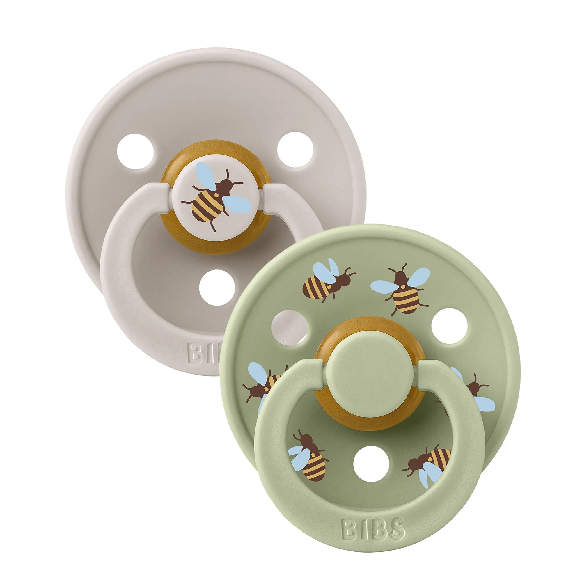 BIBS STUDIO Colour Bumblebee cumlíky z prírodného kaučuku 2ks – veľkosť 2 mushroom-mix