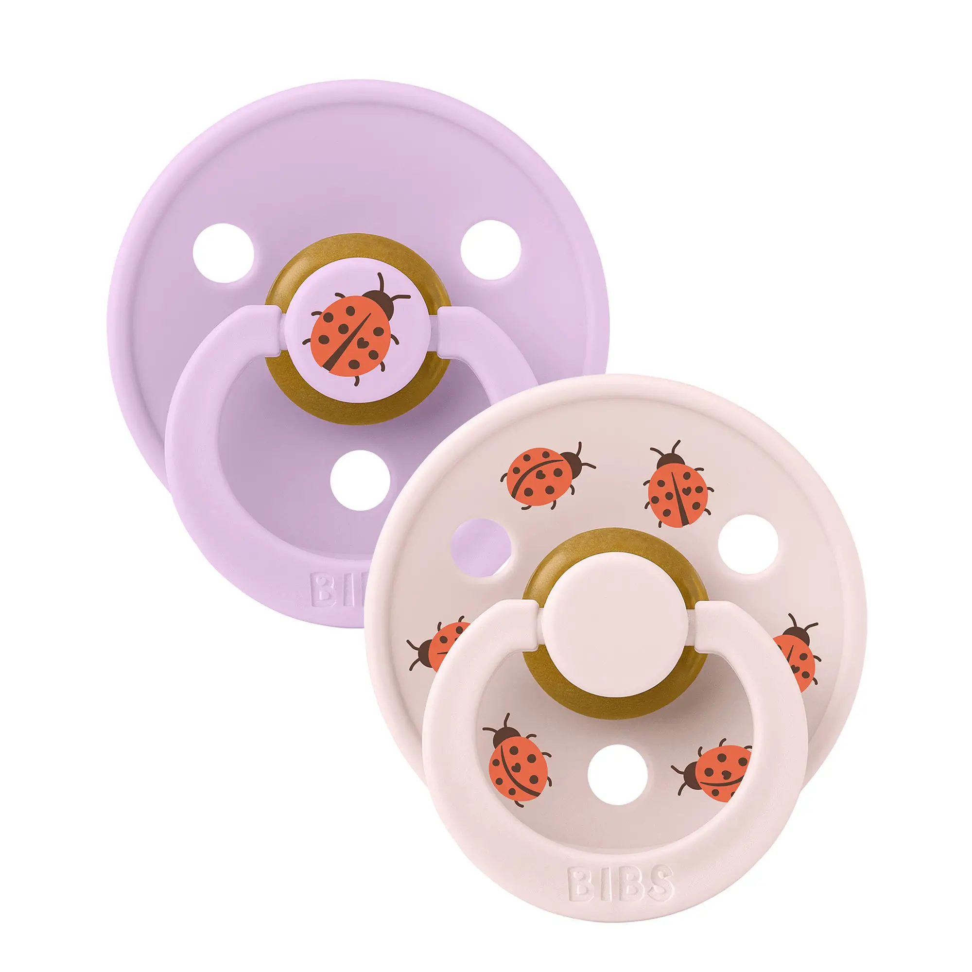 BIBS STUDIO Colour Ladybug cumlíky z prírodného kaučuku 2ks – veľkosť 1 violet-sky-mix