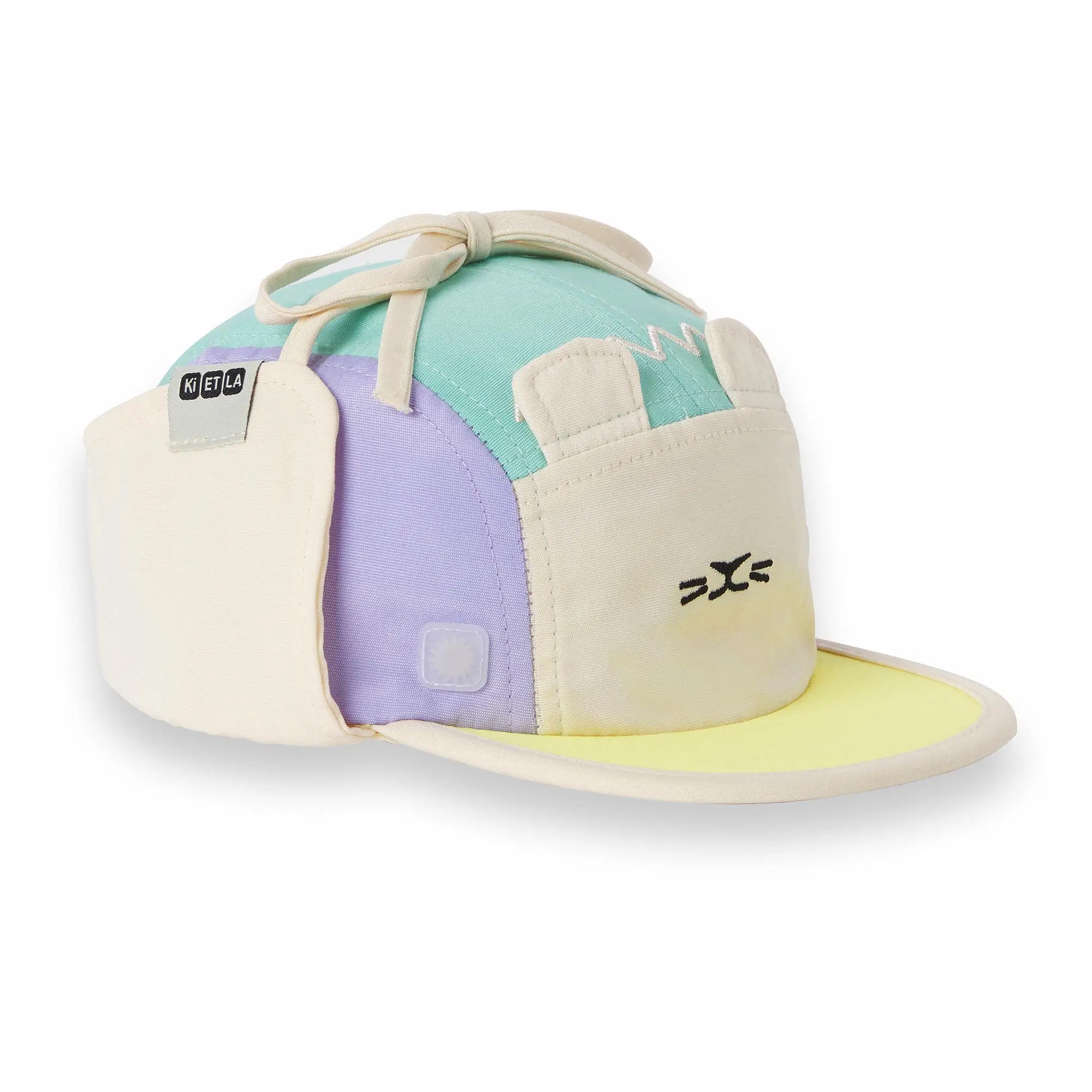 KiETLA FUN LION šiltovka s UV ochranou a ochranou krku - Lion Green 51-53 cm