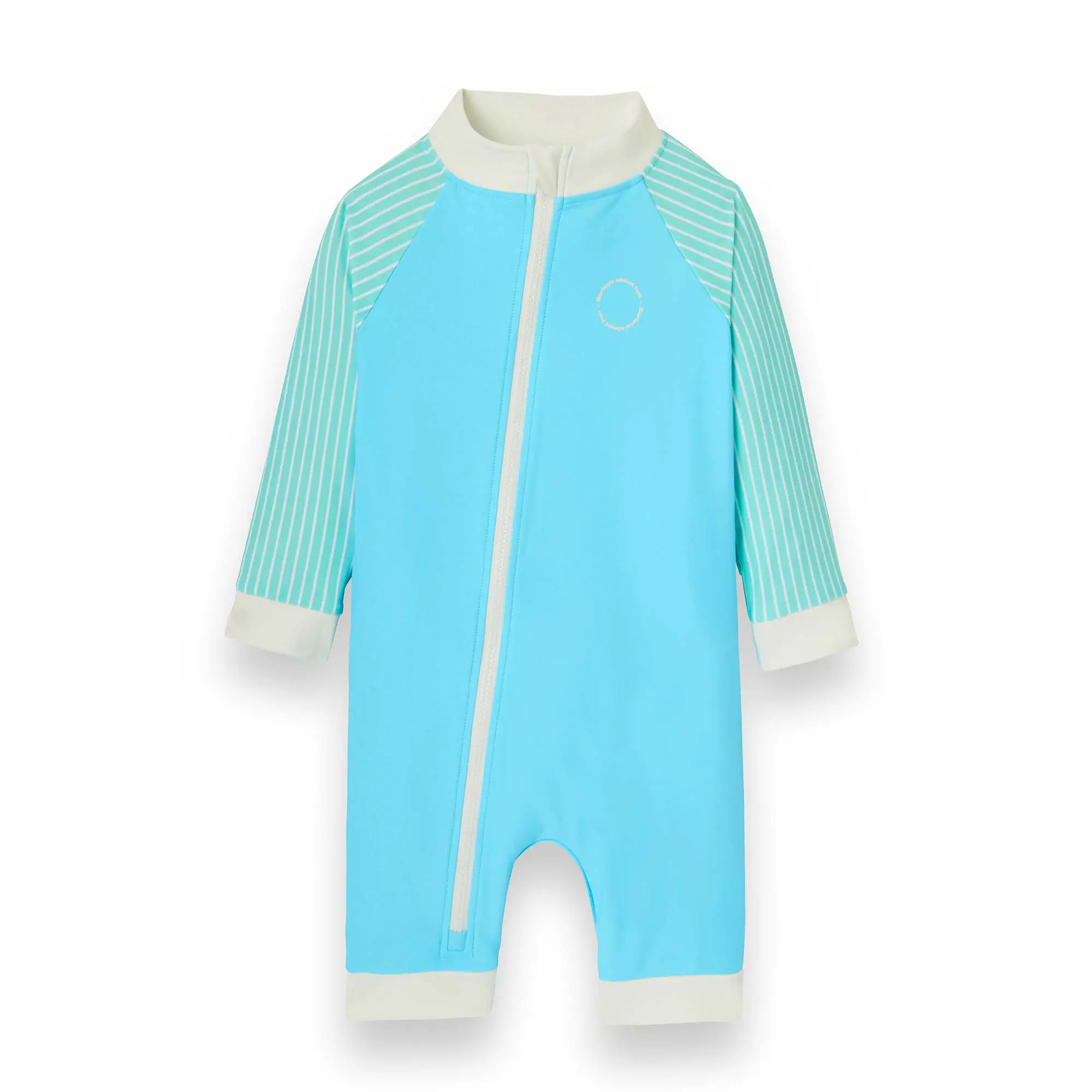KiETLA ICONIK plavkový overal s UV ochranou - Blue Stripes 6-12 mesiacov