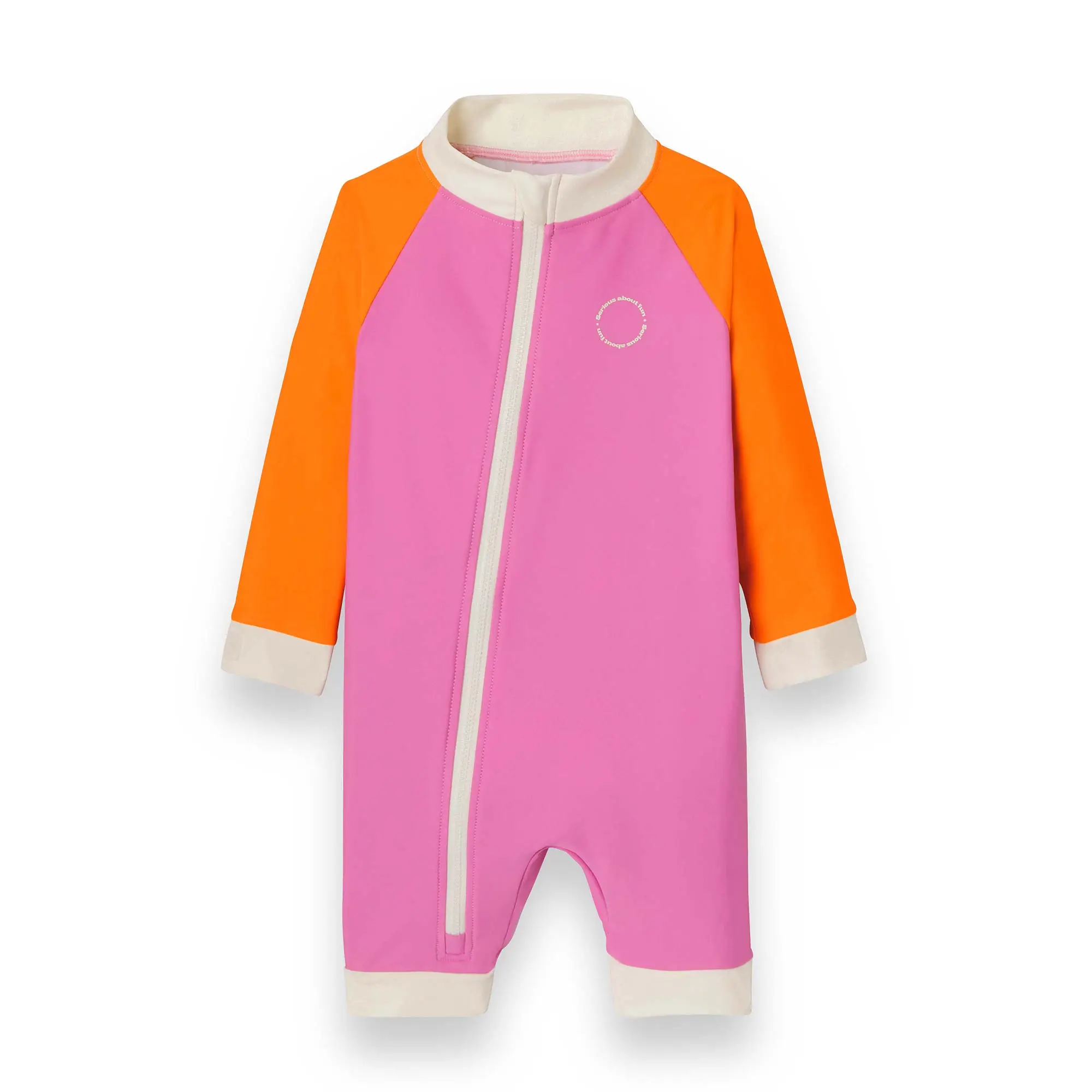 KiETLA ICONIK plavkový overal s UV ochranou - Pink Red 6-12 mesiacov