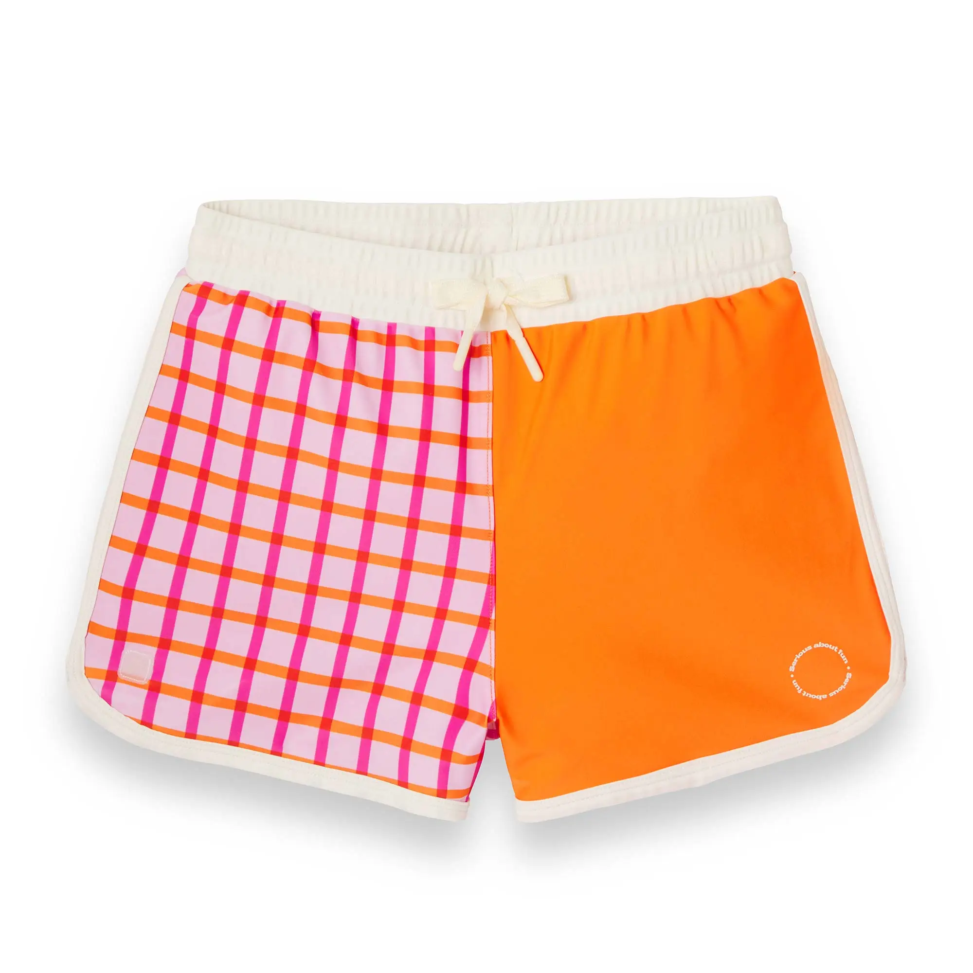 KiETLA ICONIK plavky s UV ochranou - šortky - Tartan Red 4-6 rokov