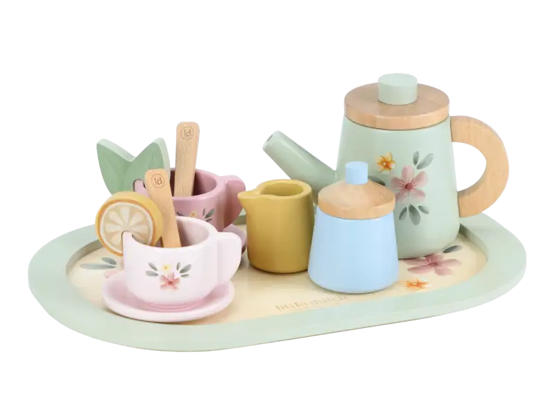Little Dutch Čajový set drevený s kvetinovou potlačou