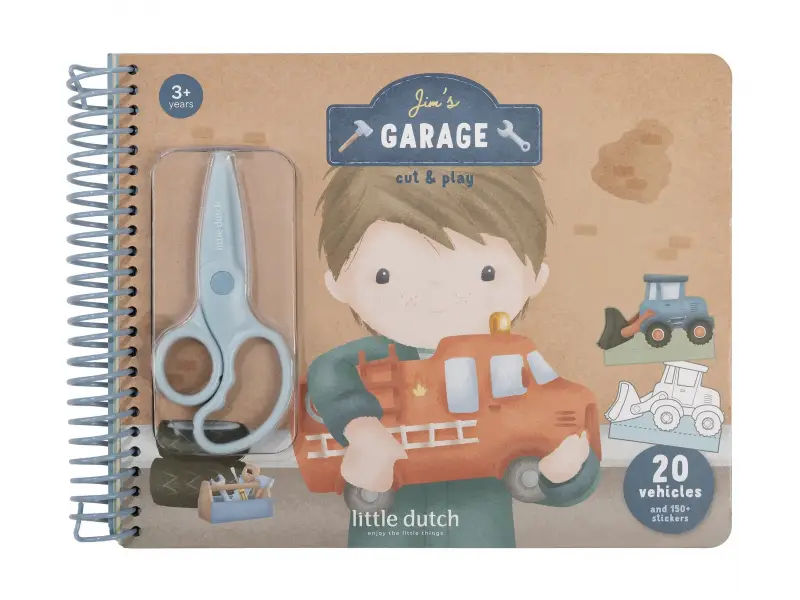Little Dutch Kniha s vystrihovacími autami Jim