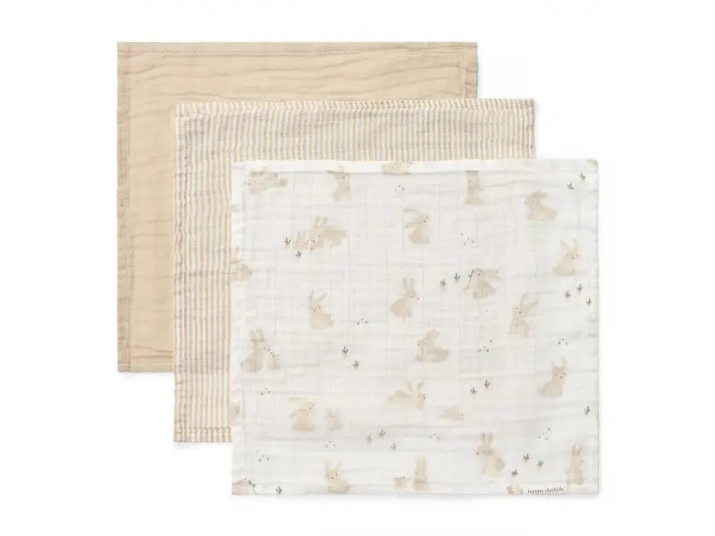 Little Dutch Obrúsky mušelínové 3 ks Baby Bunny