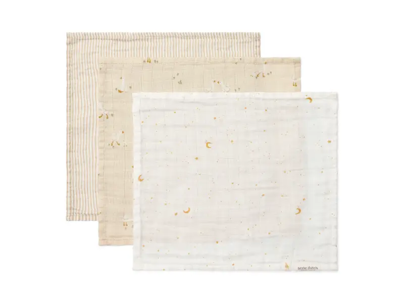 Little Dutch Obrúsky mušelínové 3 ks Hus Newborn Naturals