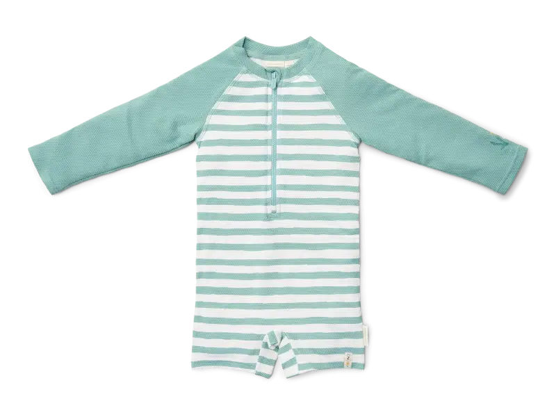 Little Dutch Plavky dlhý rukáv Stripes Surf Blue vel. 74/80