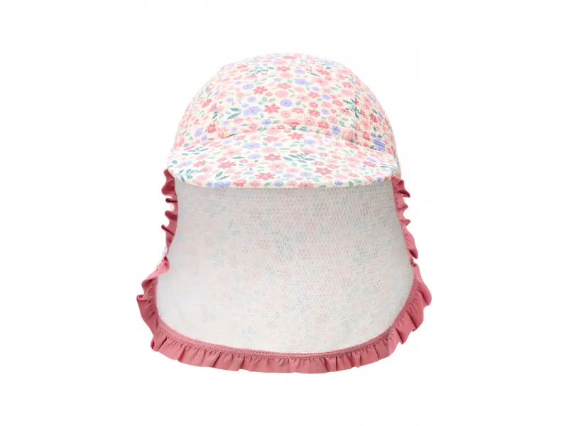 Little Dutch Plážová kšiltovka s ochranou krku Dreamy Flowerfield vel. 3