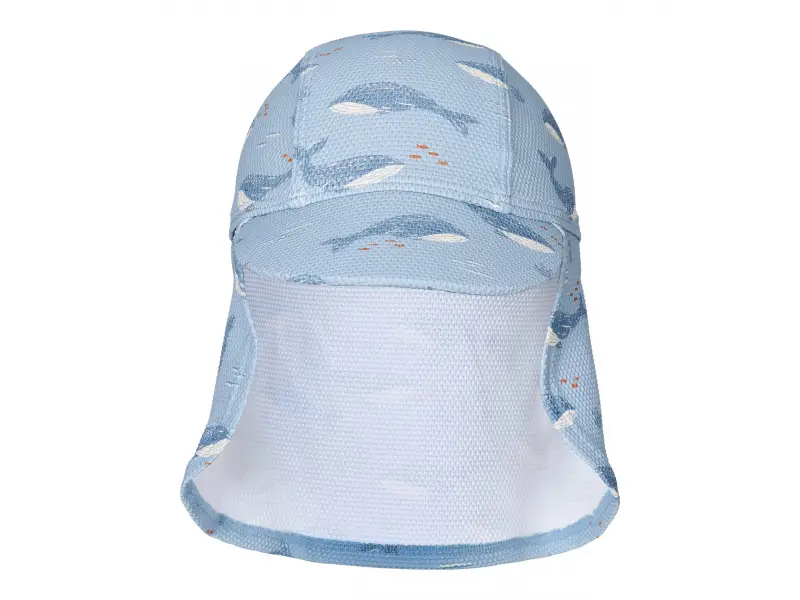 Little Dutch Plážová kšiltovka s ochranou krku Ocean Splash vel. 3