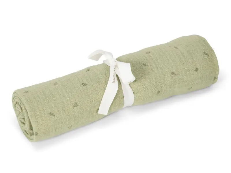 Little Dutch Plena zavinovací 120x120 cm s potiskem Pure Sage
