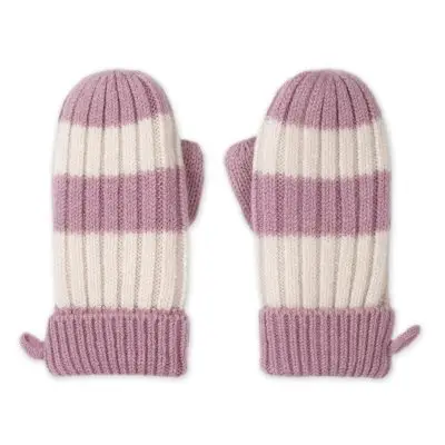 LODGER Rukavice Stripe Merino Mauve vel. 1 - 2 roky