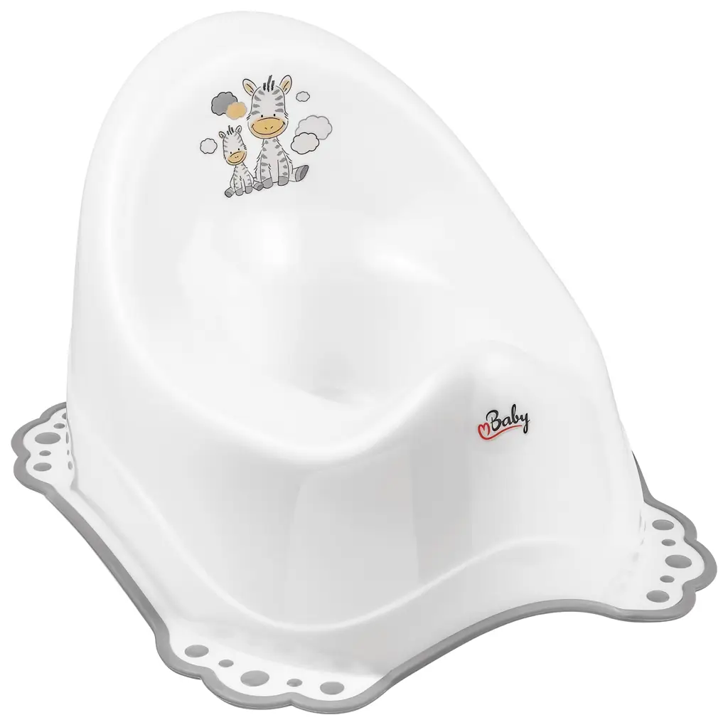MALTEX Nočník protišmykový s hudbou Zebra - White/Grey