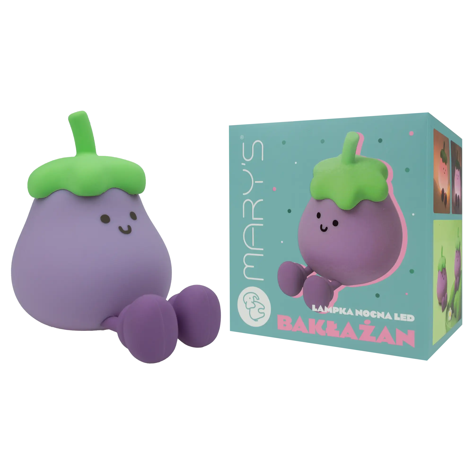 Mary's LED silikónové nočné svetlo - baklažán