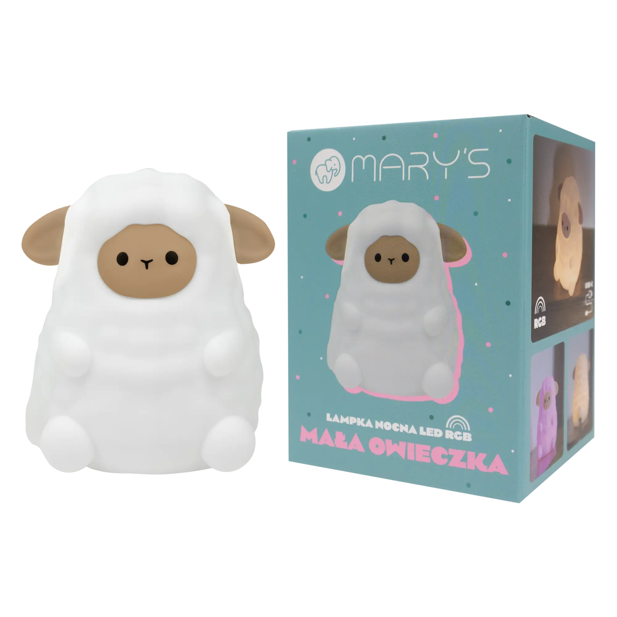 Mary's LED silikónové nočné svetlo RGB - ovečka