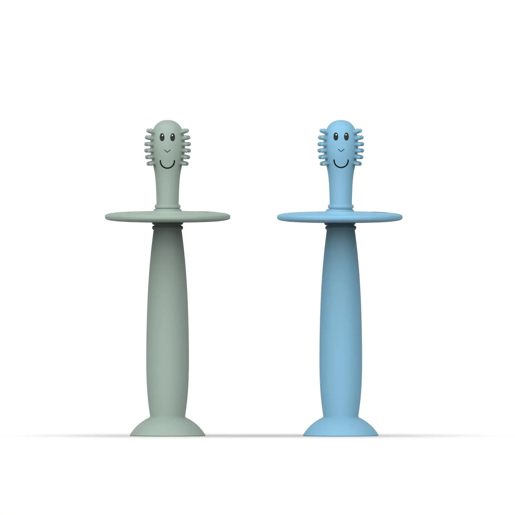 TRÉNINGOVÁ ZUBNÁ KEFKA SO ZARÁŽKOU MATCHSTICK MONKEY – MINT GREEN AND LIGHT BLUE