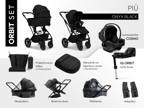 MOON PIÚ Maxi set ORBIT Black chrome - ONYX BLACK