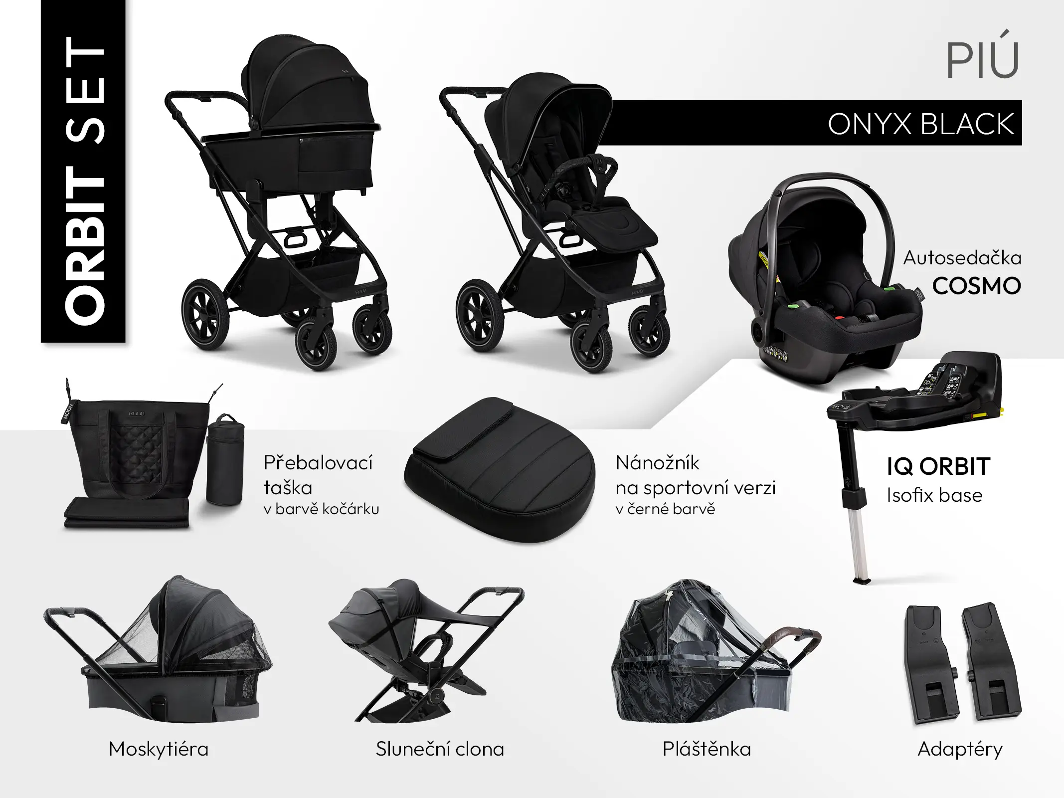 PIÚ ORBIT Black chrome - ONYX