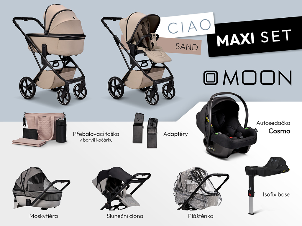 MOON Kombinovaný kočík CIAO MAXI set - Sand