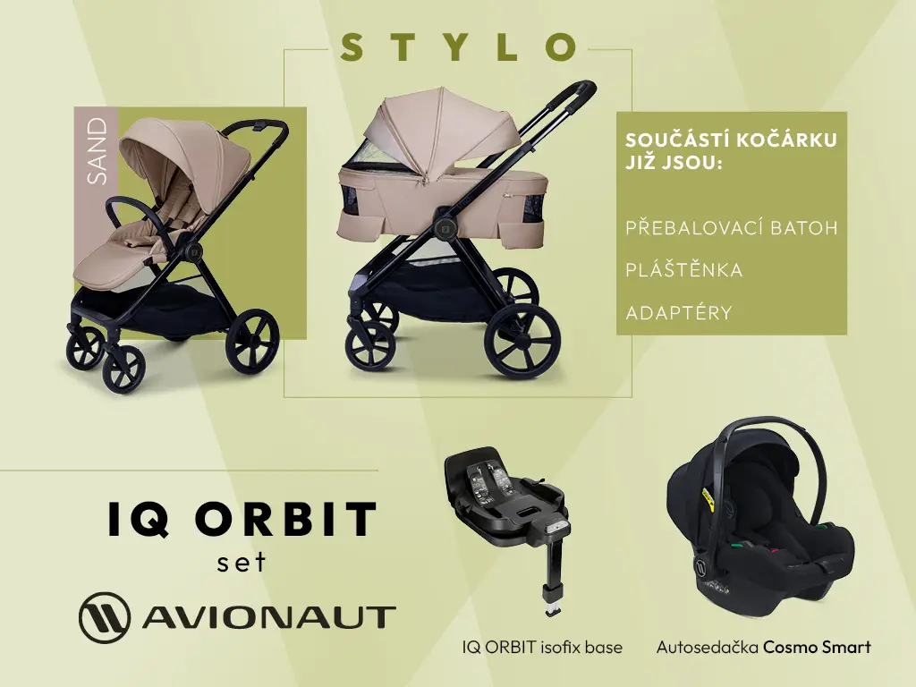 MOON Kombinovaný kočík STYLO MAXI Orbit set - SAND
