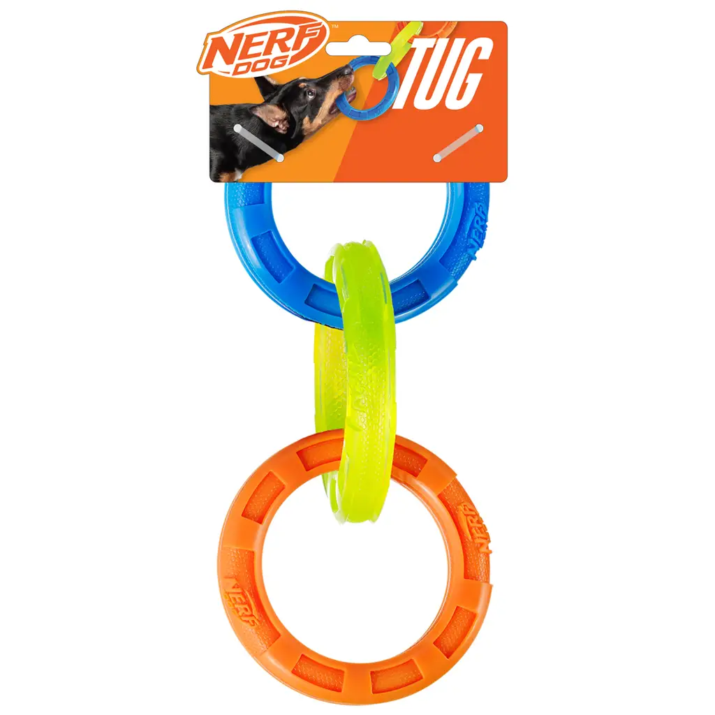 NERF DOG Preťahovadlo s tromi krúžkami