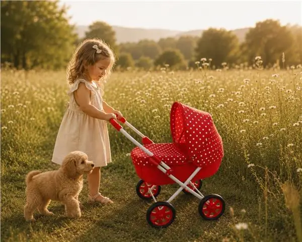 New Baby Detský kočík pre bábiky Anička red
