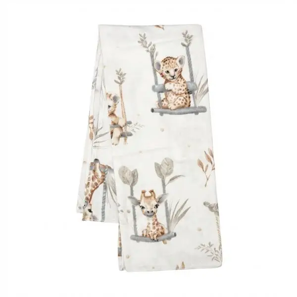 New Baby Flanelová plienka s potlačou ZOO beige