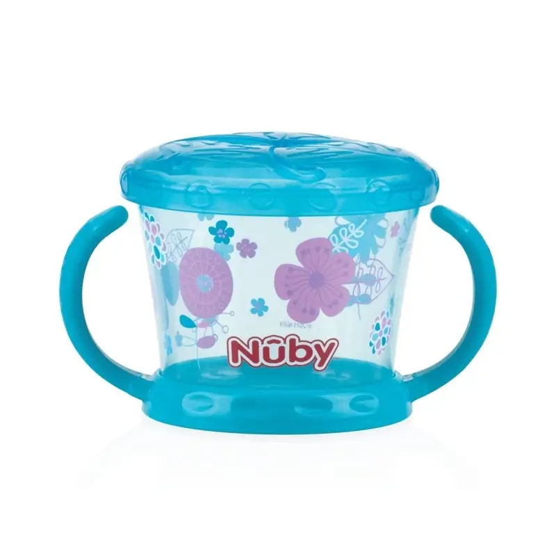 NUBY Miska s uškami na desiatu 12 m+, modrá