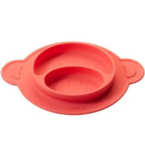 NUBY Tanier s prísavkou - Opica 9 m+, červený