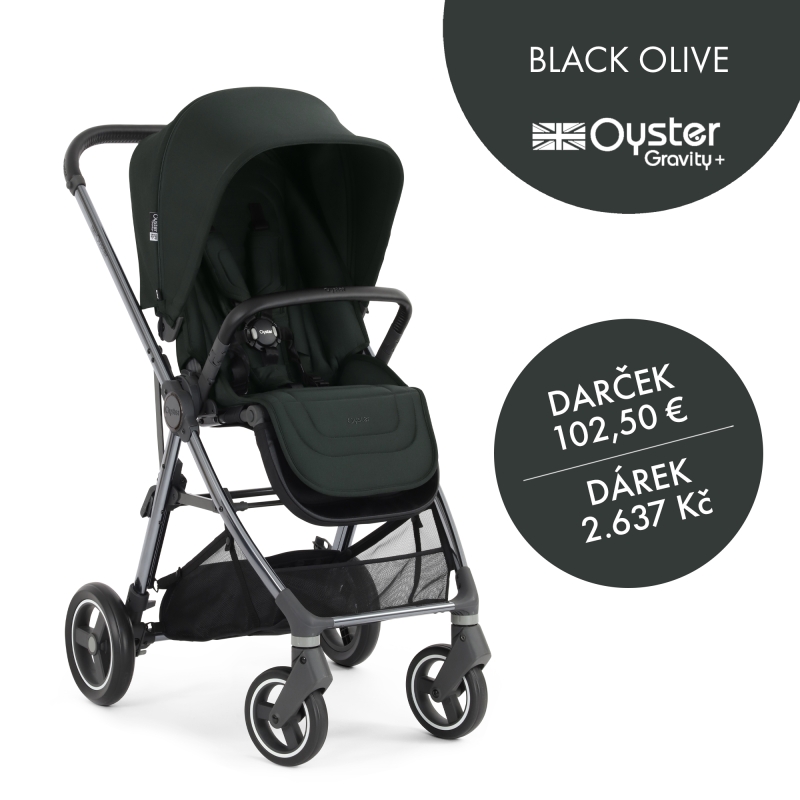 Oyster GRAVITY PLUS kočík, Black Olive 2025