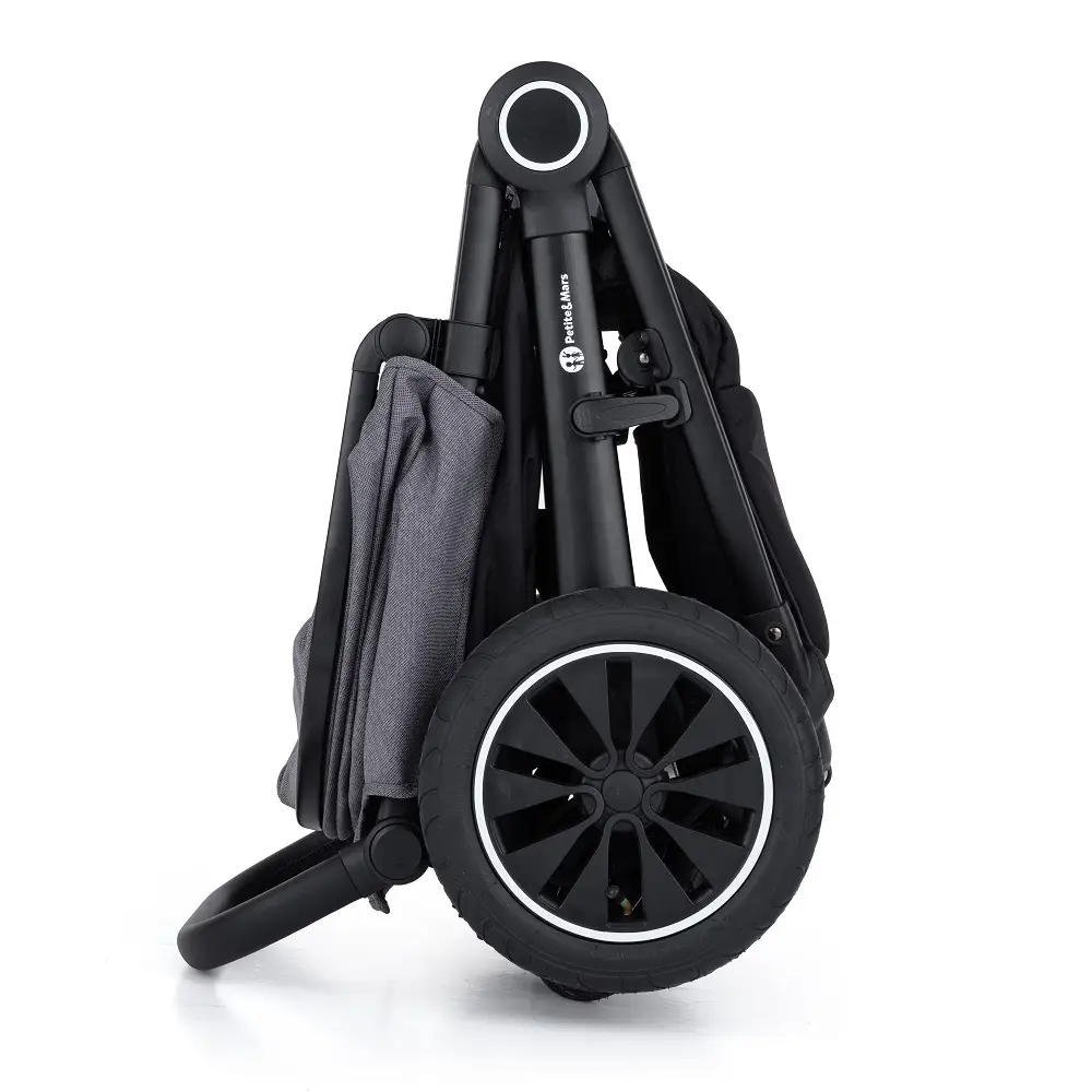 PETITE&MARS Kočík športový Street+ Air Black Heritage Luna Complete + nánožník