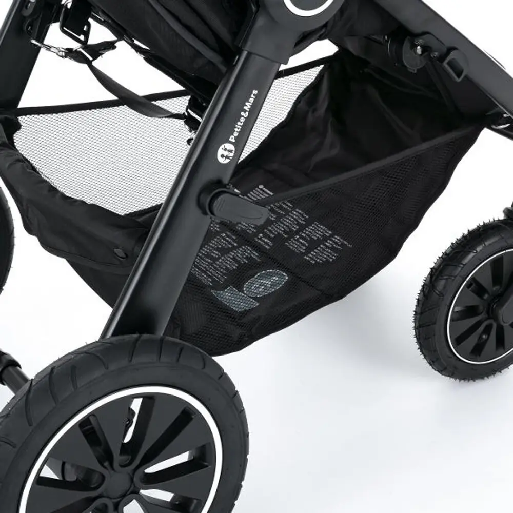 PETITE&MARS Kočík športový Street+ Air Black Heritage Luna Complete + nánožník