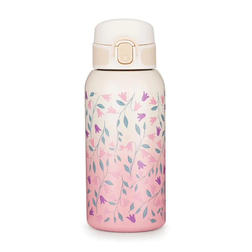 PETITE&MARS Fľaša nerezová termo s náustkom 500 ml Delicate Flowers 36m+