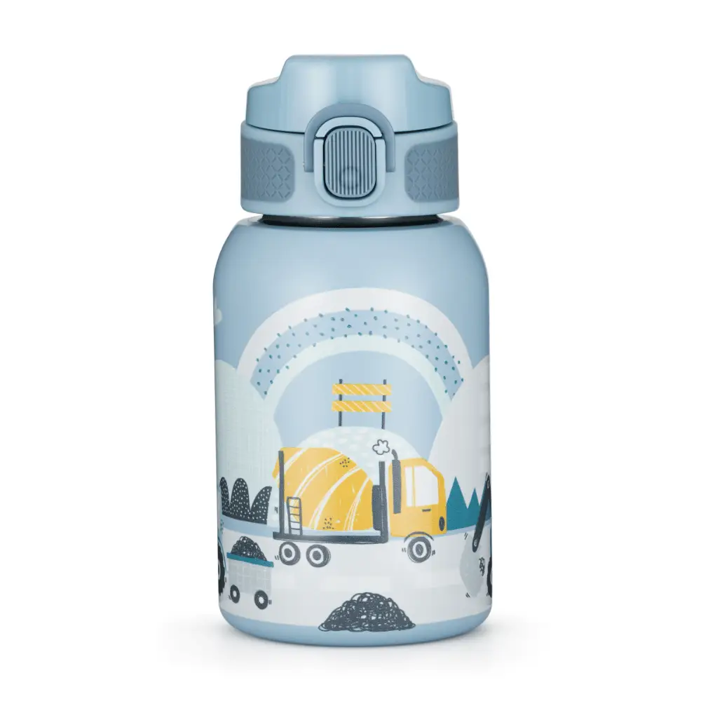 PETITE&MARS Fľaša nerezová termo so slamkou 350 ml Work Zone 12m+