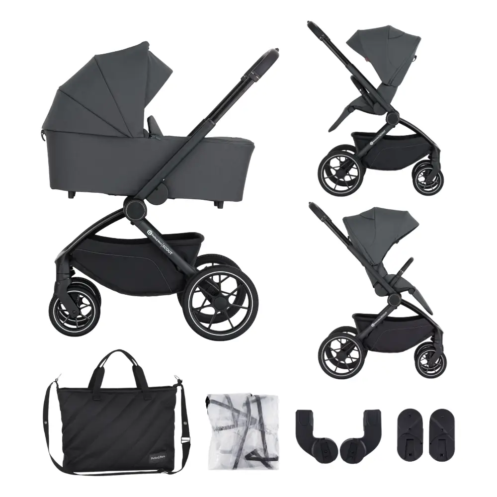 PETITE&MARS Kočík kombinovaný SCOUT 2v1 Anthracite Moon