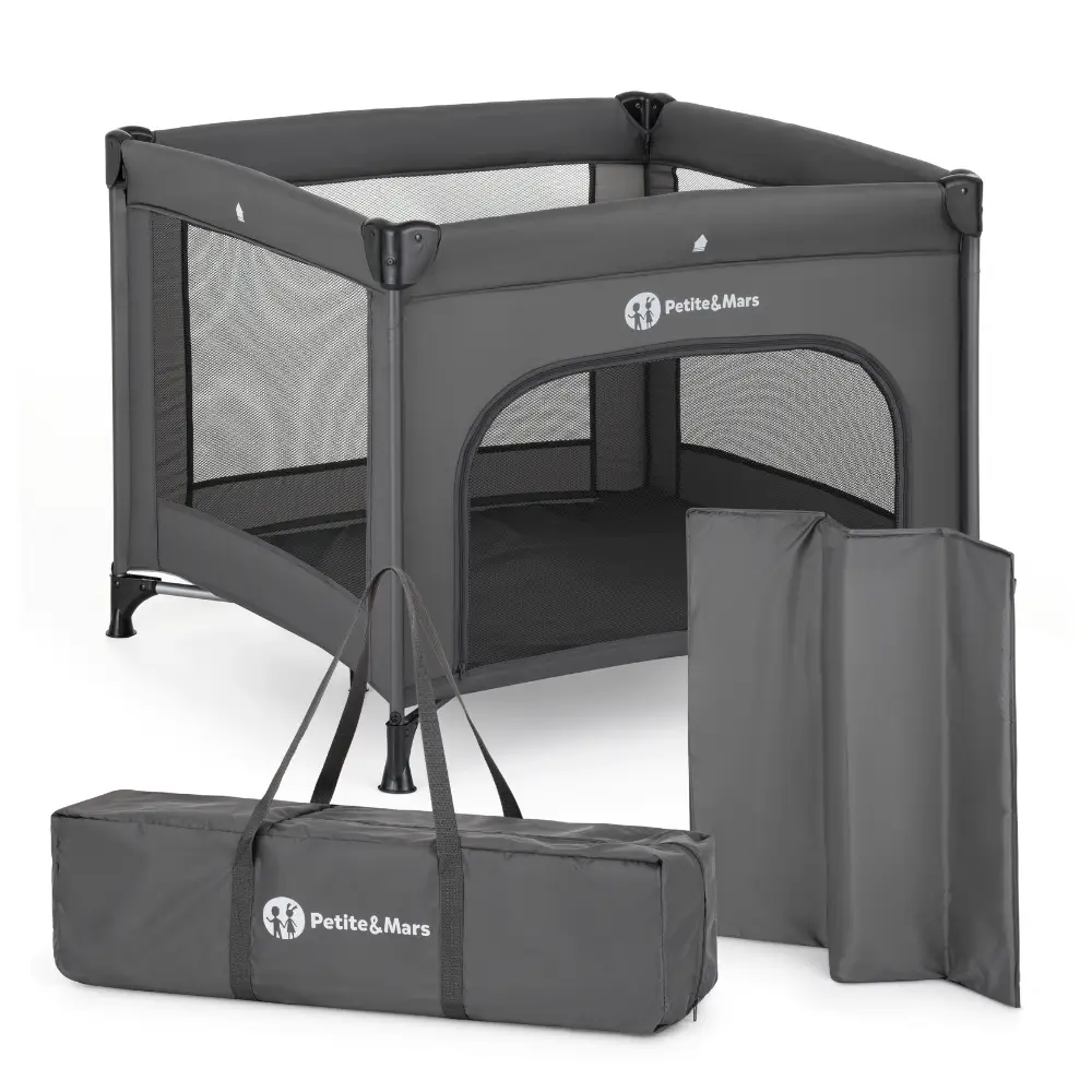 PETITE&MARS Ohrádka cestovná Nook Urban Charchoal Grey