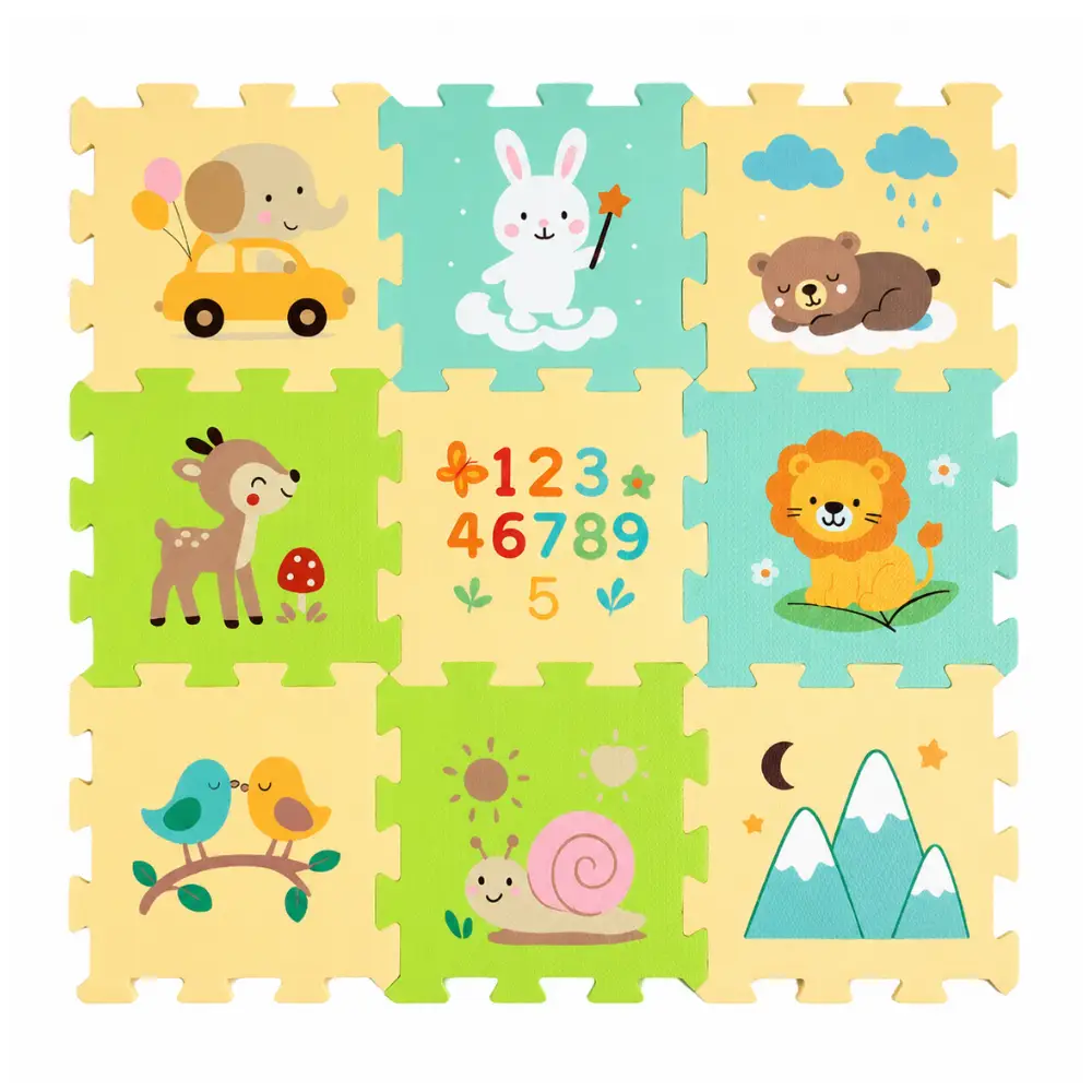 PETITE&MARS Podlahové skladacie puzzle Nexli 6 ks, Forest Friends