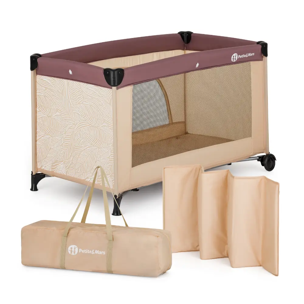 PETITE&MARS Postieľka cestovná Nyja Urban Jungle Sand