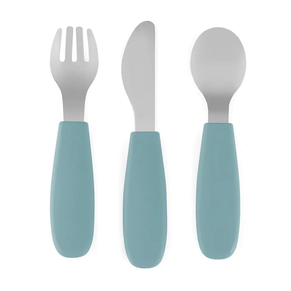 PETITE&MARS Sada príborov s nerezovej ocele Take&Match Frosted Sky 12m+