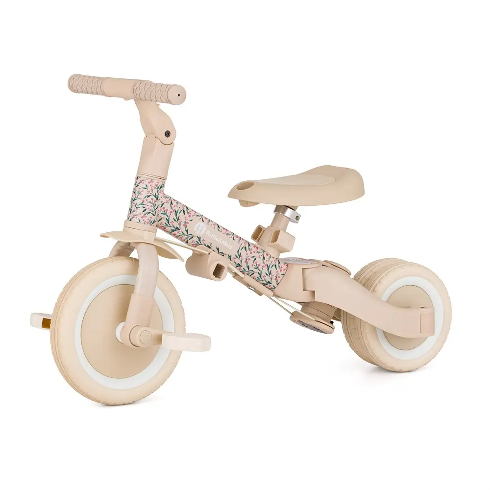 PETITE&MARS Trojkolka multifunkčná 5v1 Turbo - limitovaná edícia Pink Meadow