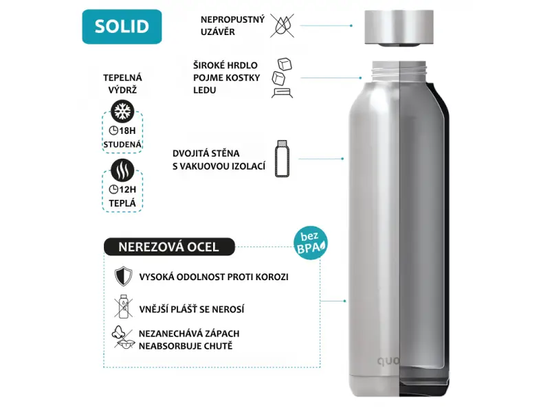 Quokka Nerezová termofľaša Solid Vintage Floral 630 ml