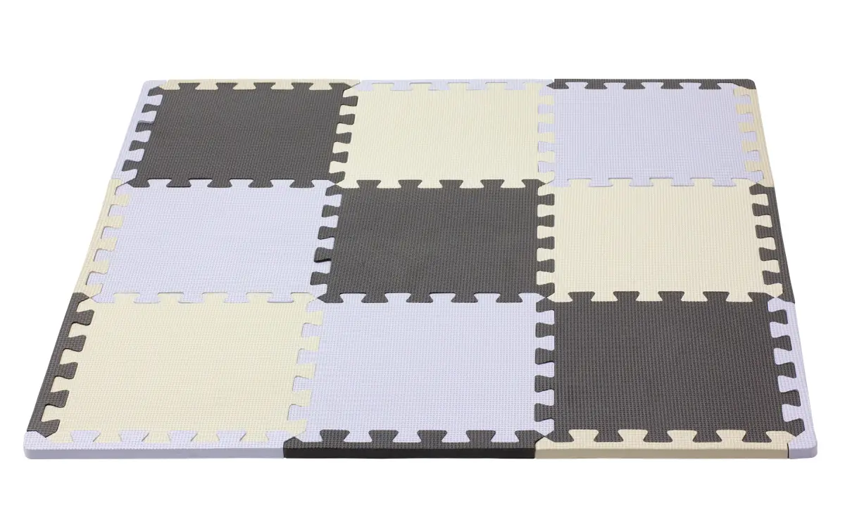 Rialto Baby Hracia podložka puzzle s okrajom Silver Grey Beige 92x92 cm