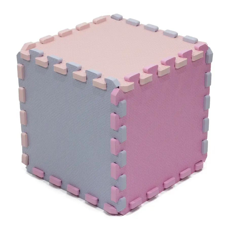 Rialto Baby Penová puzzle kocka - light pink, silver, pink