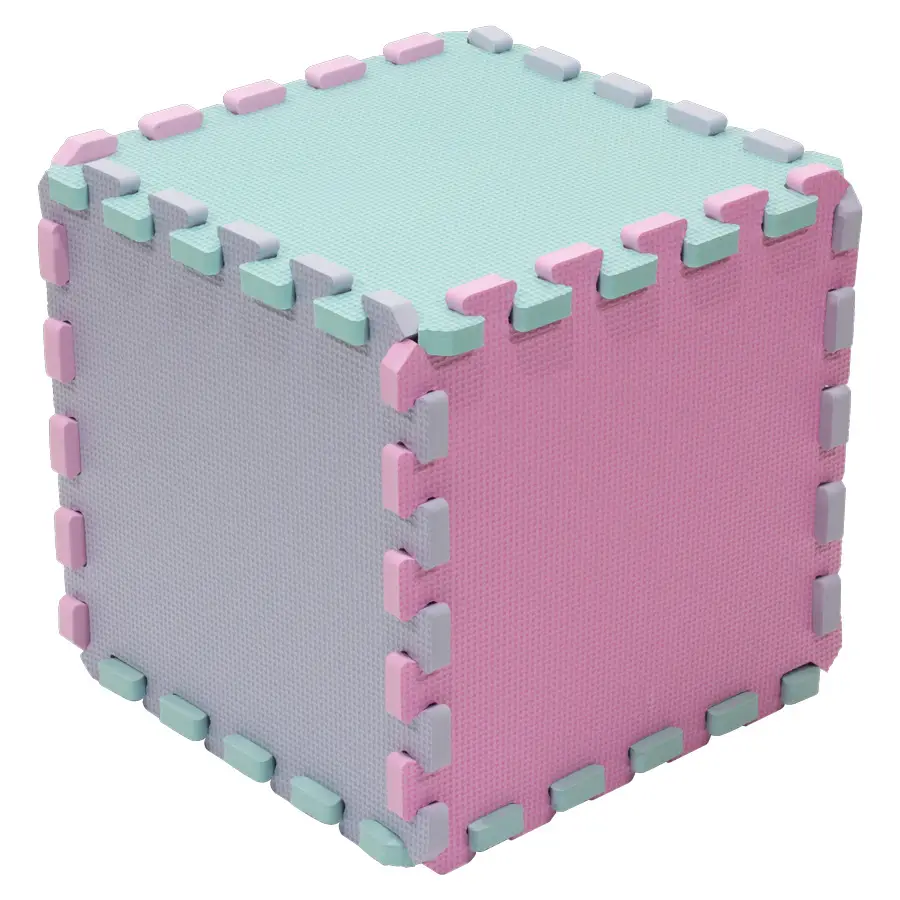 Rialto Baby Penová puzzle kocka - Silver, Green, Pink