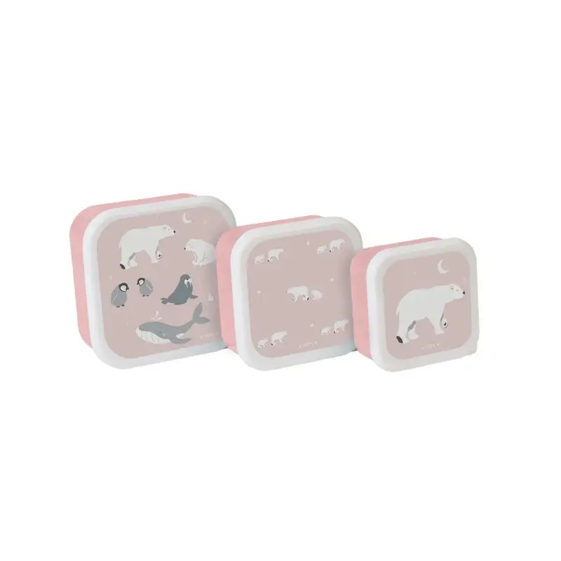 Saro Baby Sada desiatových misiek 3ks Polaris Pink