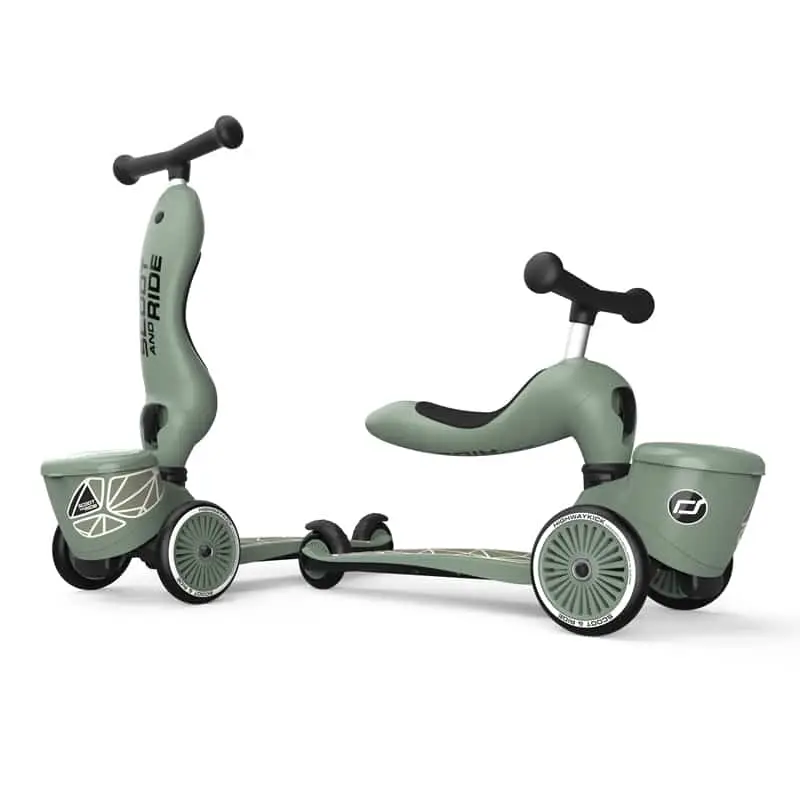 SCOOT AND RIDE DETSKÉ ODRÁŽADLO A KOLOBEŽKA 2V1 - HIGHWAYKICK 1 LIFESTYLE - GREEN LINES