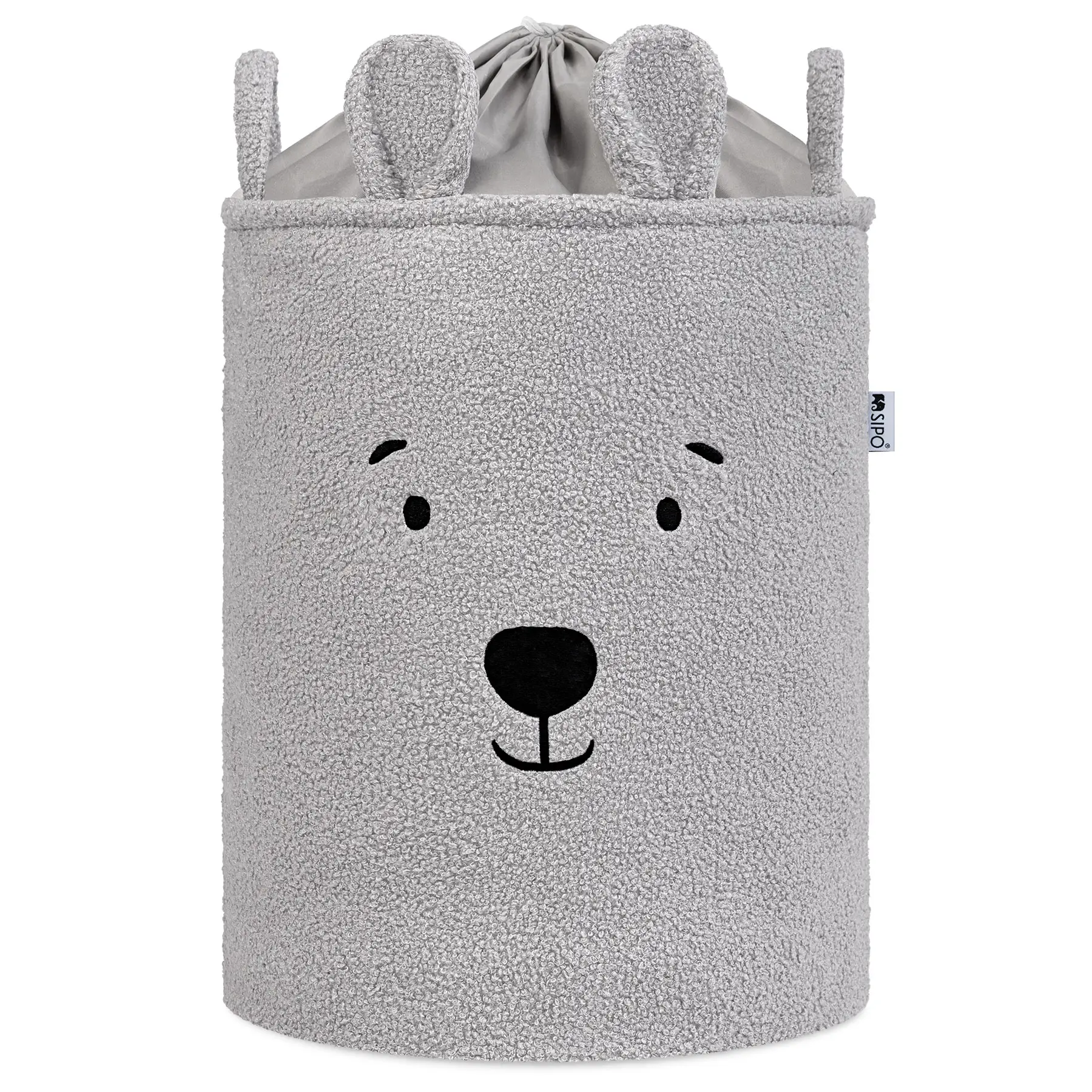 Sipo Kôš na hračky Premium Bouclé so šnúrkou / 43 l, Bear (Grey)