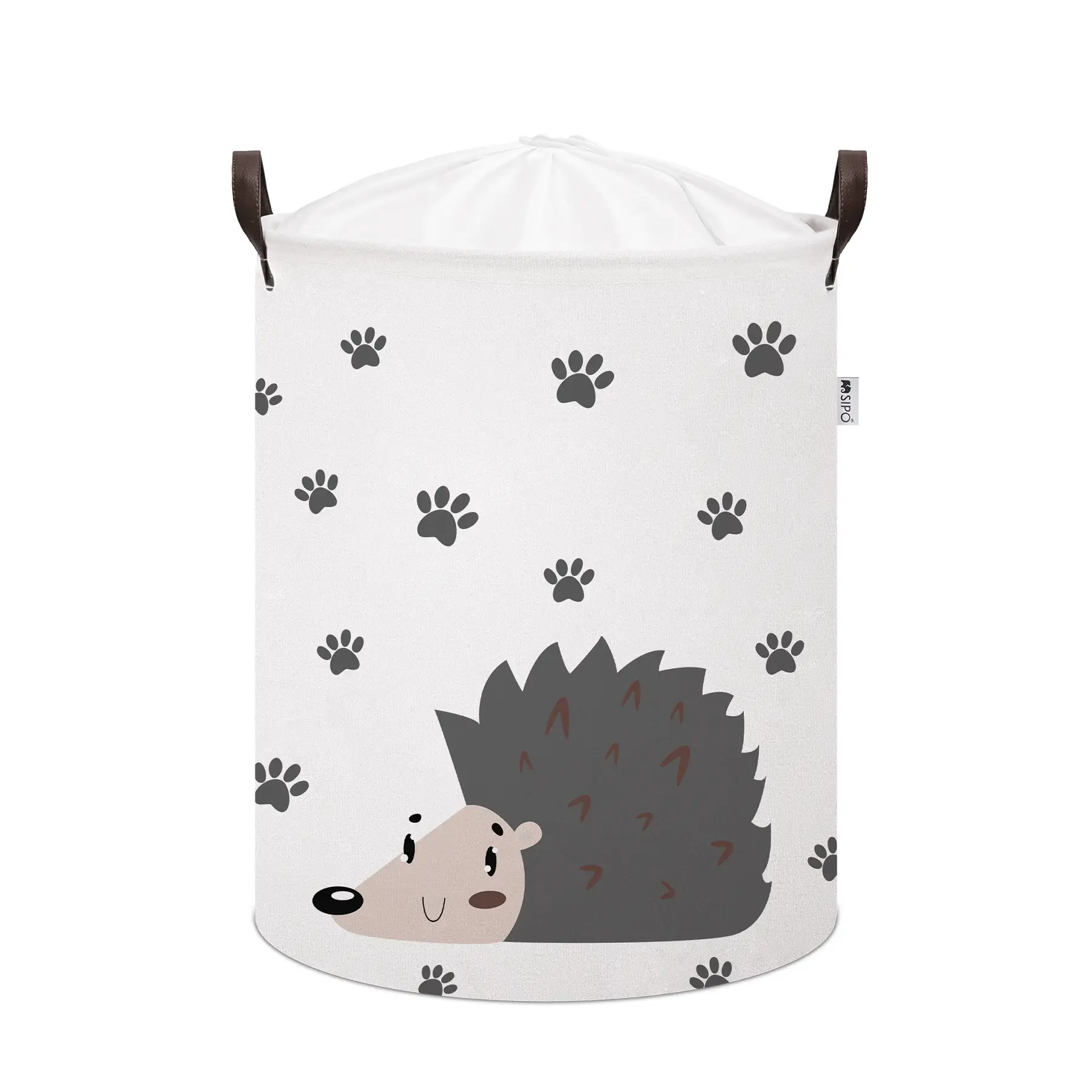 Sipo Kôš na hračky so šnúrkou, skladací bavlnený / 43 l, Hedgehog