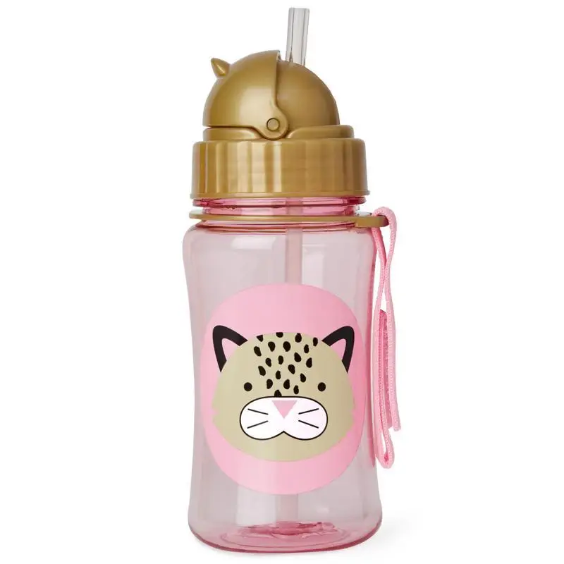 SKIP HOP Zoo Hrnček so slamkou bez PVC a BPA Leopard 12 m+