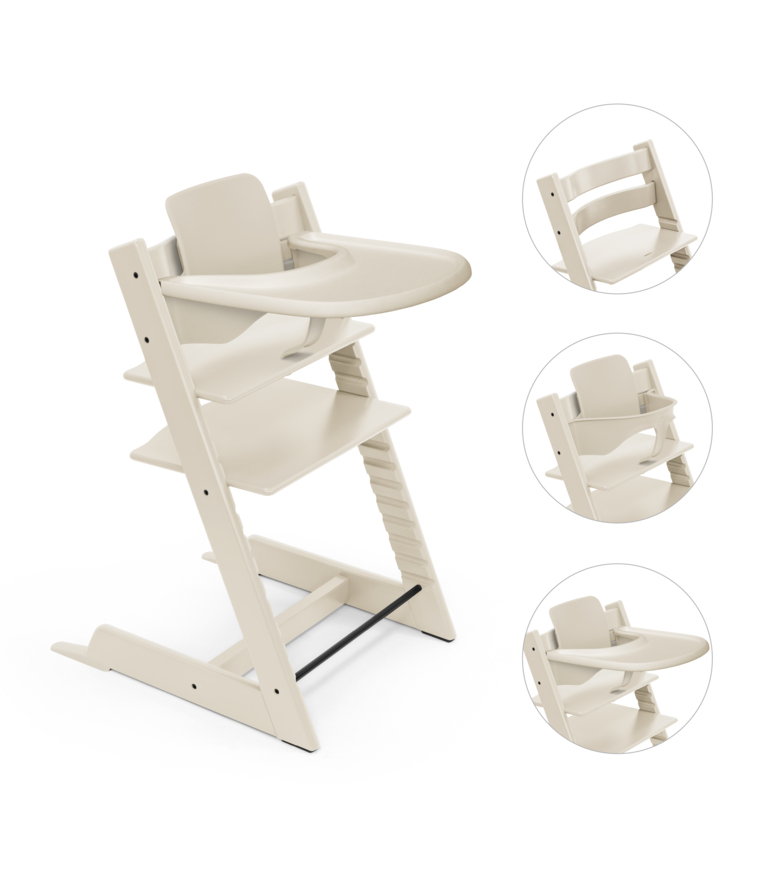 Stokke Tripp Trapp Bundle Stolička + baby set + pultík Vanilla White