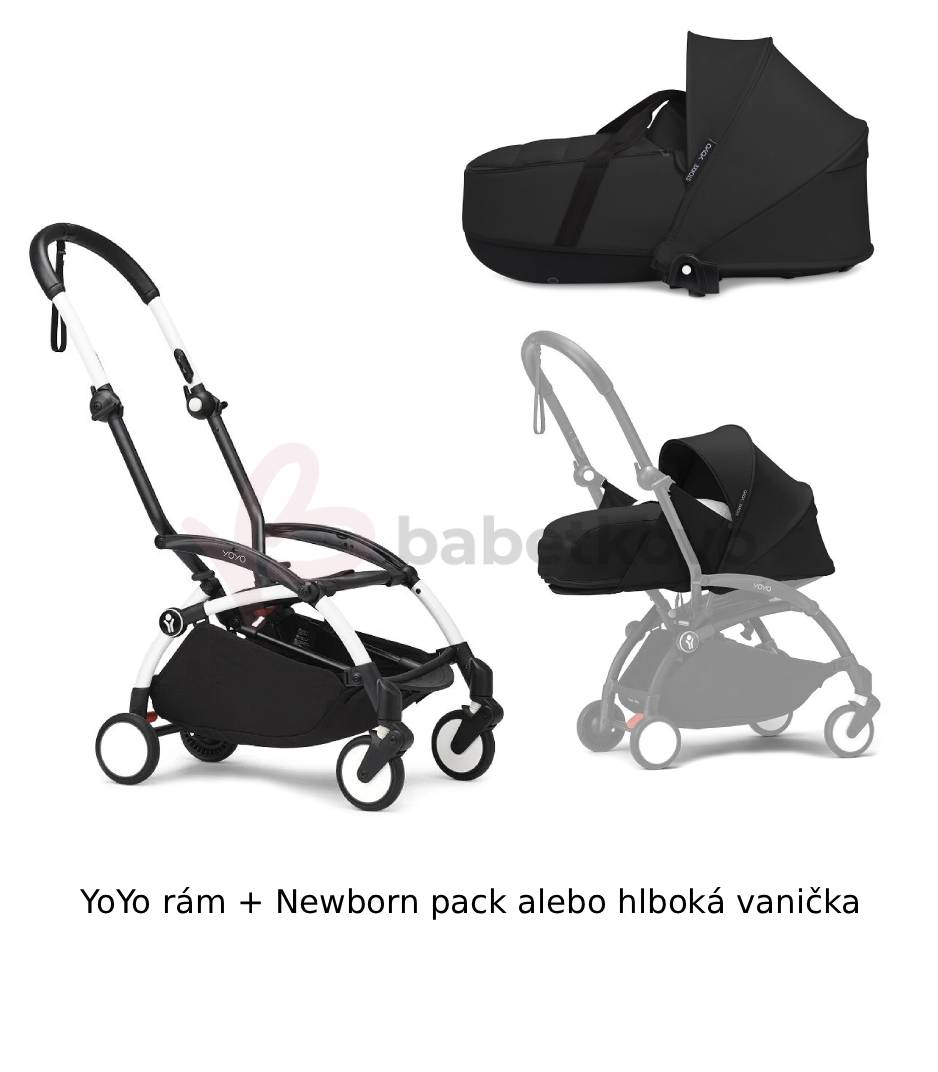 STOKKE® YOYO³ Rám White+ Newborn pack alebo vanička 0+ Black